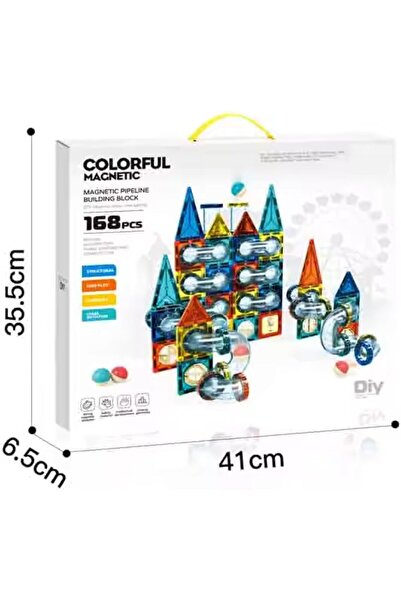 REZZOSS 168-Piece Magnetic Building Blocks Set Big Size STEM Construction Tiles Toy for Kids Creativity Play