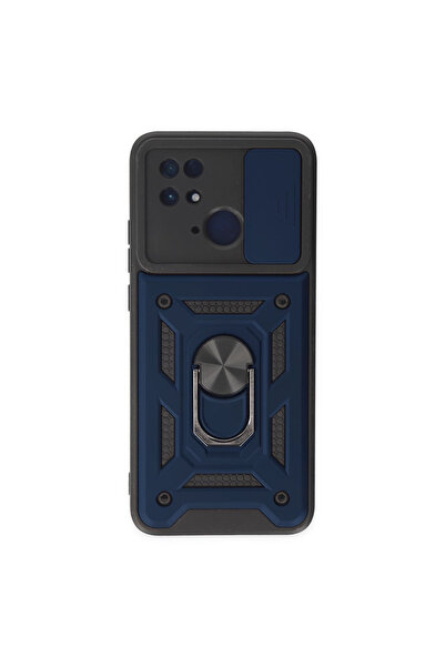 Twin Store حافظة Redmi 10C من السيليكون مع حلقة عدسة - أزرق داكن