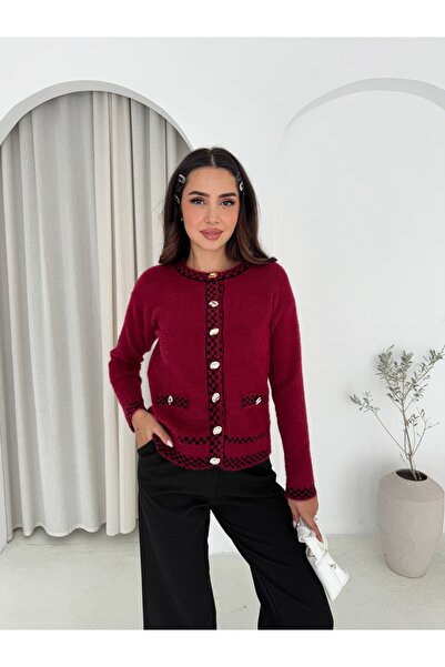 bobitex Soft Textured Patterned Knitwear Cardigan