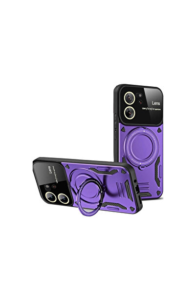 Twin Store غطاء حماية Mi 13T مع حامل للعدسة - أرجواني