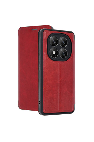 Twin Store غطاء حماية قابل للطي لهاتف ريدمي نوت 14 الجيل الخامس - أحمر