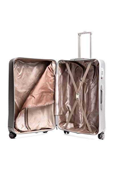 Travel POLO Medium trolley, TRAVEL POLO, 67x41x29cm, A1011, checked luggage. ABS suitcase, GREY