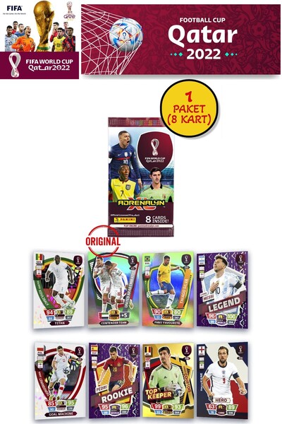 TOYFEST World Cup Panini Fifa 2022 Adrenalyn XL Qatar World Cup Trading Card (1 Pack 8 Cards)