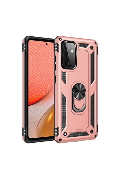 Twin Store غطاء سيليكون لهاتف جالاكسي A72 مع حلقة صوفيا - وردي