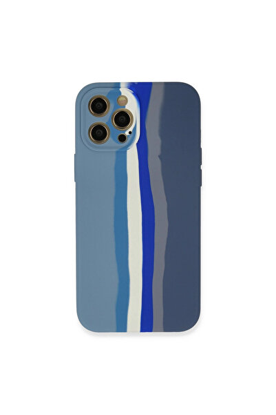 Twin Store حافظة ايفون 12 ايربولي لانش سيليكون - أزرق-رمادي