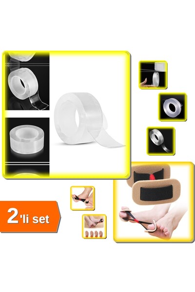 HerEveOyuncak 2 Metre x 3 cm Şeffaf Güçlü Nano Bant + Ayak Baş Parmak Düzelti...