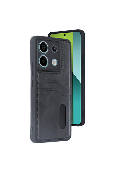 Twin Store حافظة ريدمي نوت 13 5G من سارة، حافظة جلدية مع حامل بطاقات - أسود