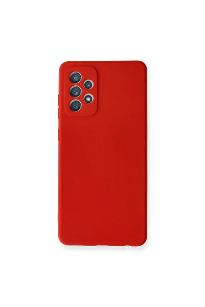 Twin Store حافظة جالاكسي A72 من السيليكون النانوي المخملي الداخلي - أحمر