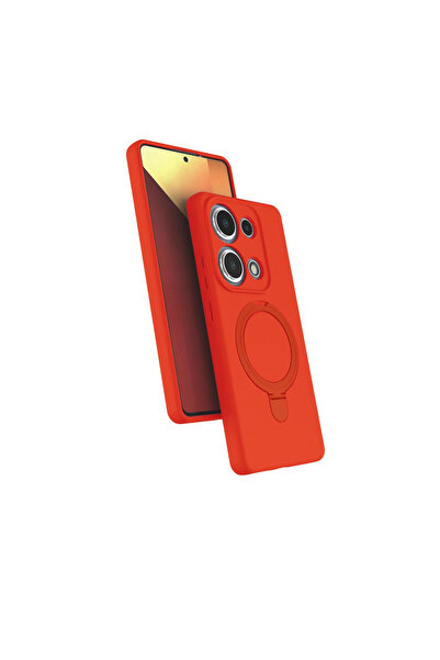 Twin Store غطاء حماية ريدمي نوت 13 4G ريجال مع حامل ماجسيف - برتقالي