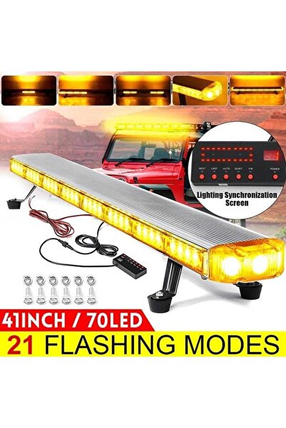 OEM Yellow LED warning lightbar 12-24V with remote control