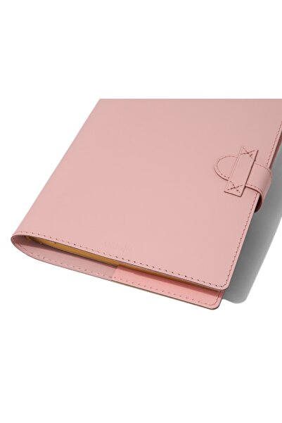 Origin Premium notebook and pen set with leather cover and leather case, powder pink