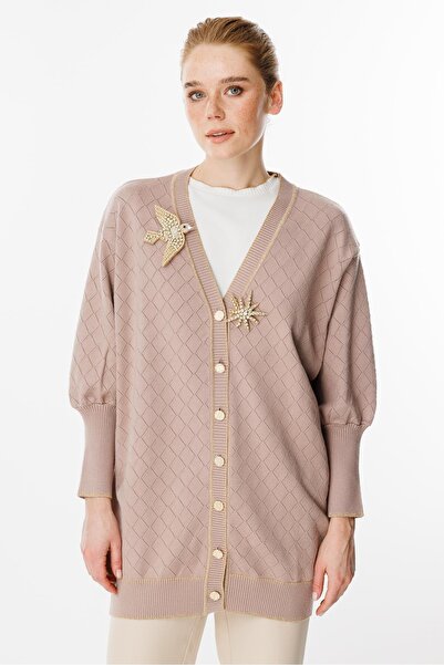 Ghisa Baklava Patterned Dragonfly Knitwear Cardigan