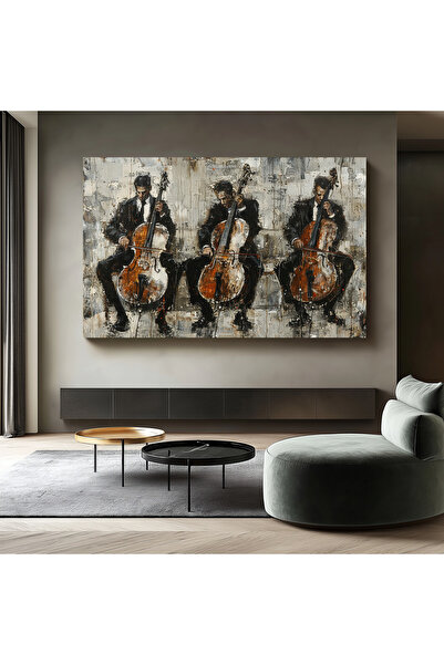 idora Slika na platnu sa tri violončelista, moderna zidna dekoracija na temu ...