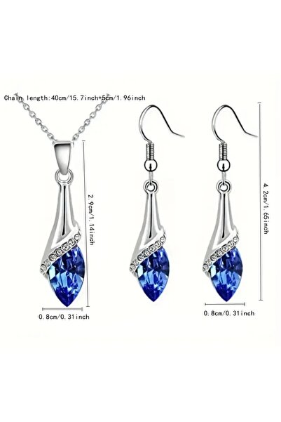 takantakana Jewelry Set with Color Options, Stone, and Zircon Stone Inlay (Ne...