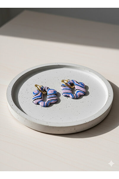 Lu Atelier Bleu Améthyst – Handmade Purple & Navy Blue Hoop Earrings |   Elegant Design with Gold Detailing