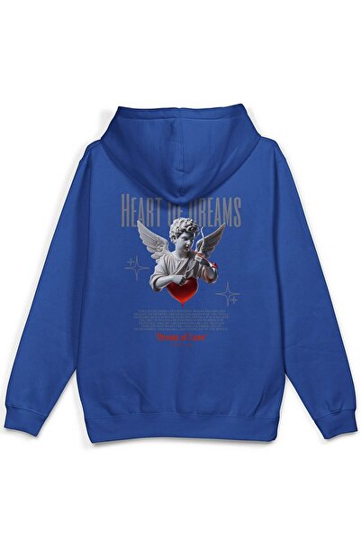 Elvino Heart of Dreams Printed Women/Men Unisex Oversized Hooded 3-Thread Swe...