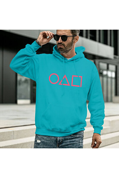 CLASSY.MODA Unisex cu glugă Swea tricou Simboluri geometrice cu imprimeu supr...