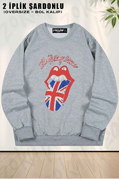 ZOKAWEAR Unisex Marea Britanie Hanorac supradimensionat cu imprimeu The Rolli...