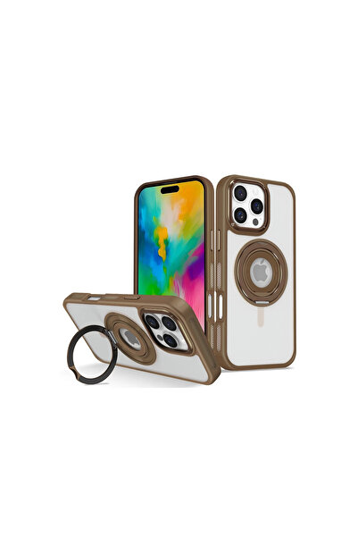 Twin Store غطاء آيفون 16 بانزا مع حامل ماج سيف - بني