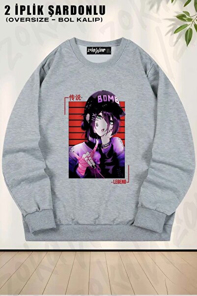 ZOKAWEAR Унісекс-светр з великим коміром і принтом Chainsaw Man Reze