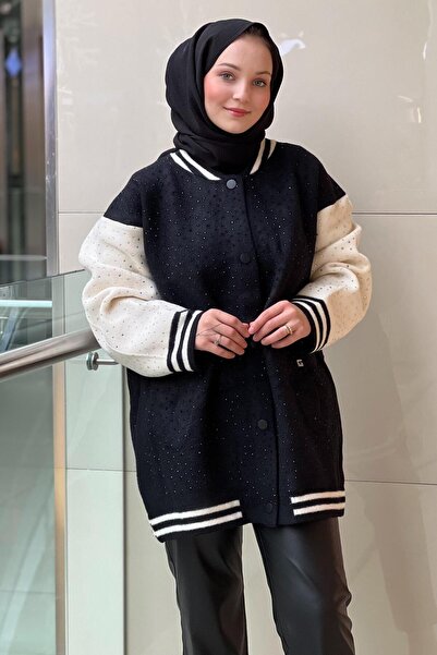 Ghisa Front and Back Fully Studded Stone Snap Fastener Jacket