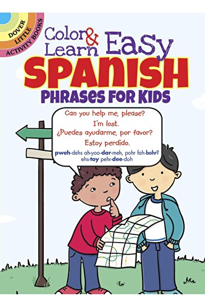Dover Publications لون وتعلم: عبارات إسبانية سهلة للأطفال