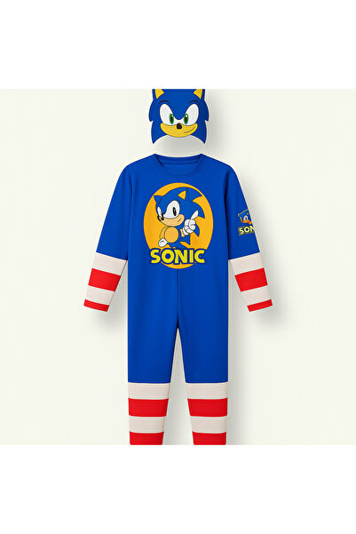 Lizsa Çocuk Süper Kahraman Sonic Kostümü - Çocuk Sonic Kıyafeti
