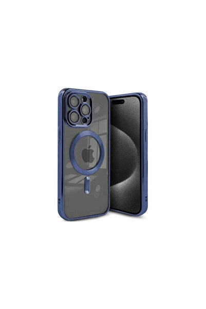 Twin Store غطاء حماية مغناطيسي لهاتف آيفون 15 - أزرق داكن