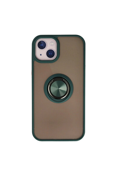 AL - KAR TİCARET غطاء سيليكون مونتريال للهاتف الأيفون 13 مع حلقة - أخضر