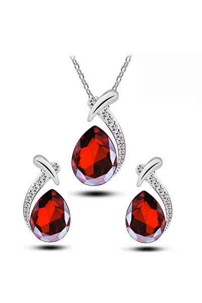 takantakana Stylish Stone, Trendy Zircon Stone Embellished Jewelry Set (Neckl...