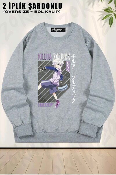 ZOKAWEAR Unisex Killua Zoldyck, Hunter X Aesthetic Waifu Girl Sweatshirt Over...