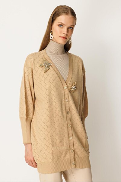 Ghisa Baklava Patterned Dragonfly Knitwear Cardigan