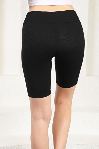 Alışveriş Sokağı Corded Fabric Shorts Black Color
