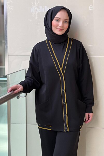 Mahal Crochet Knitwear Stripe Detailed Ribbed Pants Two-Piece Set