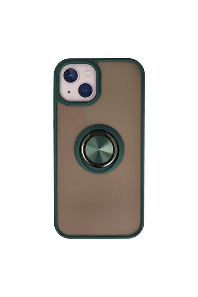 Twin Store جراب آيفون 15 غطاء سيليكون مونتريال مع حلقة - أخضر