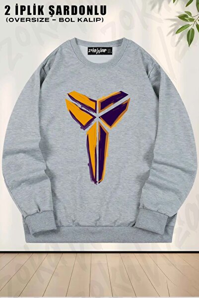 ZOKAWEAR سويت شيرت بلاك مامبا للجنسين يذكرنا بكوبي براينت مطبوع قصة فضفاضة بر...