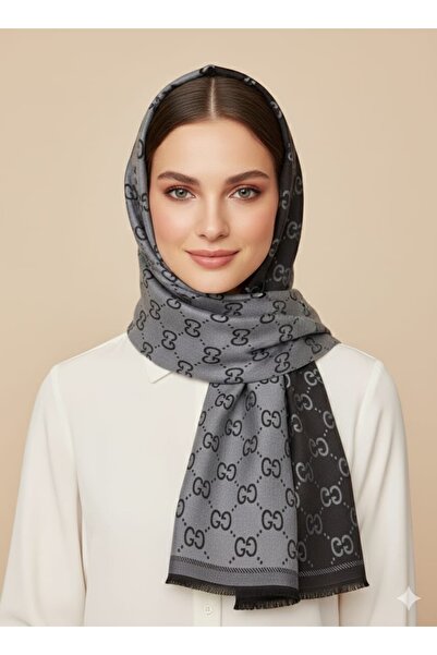 FREZYA شال حريري كايمير مزدوج الجوانب بنمط G