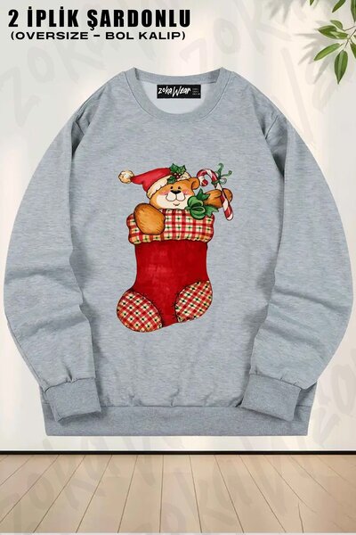 ZOKAWEAR Унисекс коледни чорапи с принт и широка яка