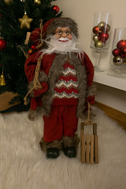 Genel Markalar 47 Cm Kızaklı Kırmızı Kazak Noel Baba