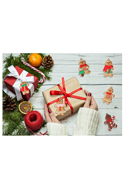 FASHIONEEDA 12pcs Assorted Gingerbread Ornaments for Christmas Tree Hanging Decorations 3 Inch Tall