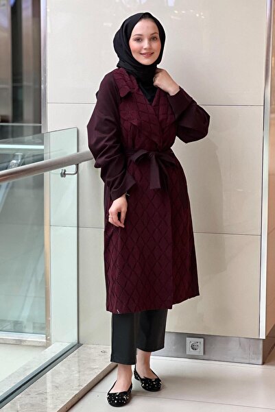 Ghisa Double-Breasted Yaka Baklava Pattern Belted Cap