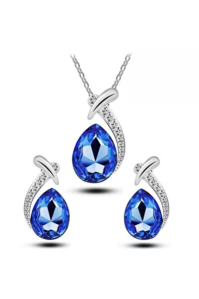 takantakana Stylish Stone, Trendy Zircon Stone Embellished Jewelry Set (Neckl...