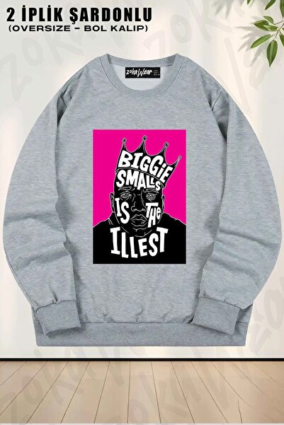 ZOKAWEAR Unisex Biggie The Notorious Bıg cu imprimeu supradimensionat guler r...