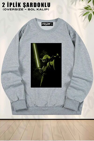 ZOKAWEAR Unisex Star Wars121 Printed Oversized Crew Neck Sweatshirt