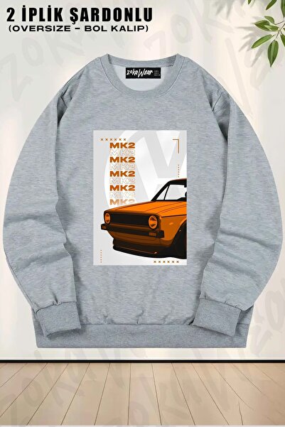 ZOKAWEAR Φούτερ Unisex Volkswagen Golf Mk2 με τύπωμα oversized με λαιμόκοψη