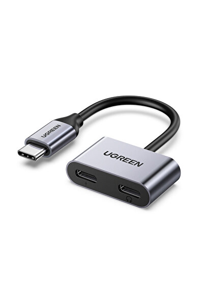 Ugreen USB-C to 2xUSB-C Kulaklık ve Şarj Adaptörü, 60165