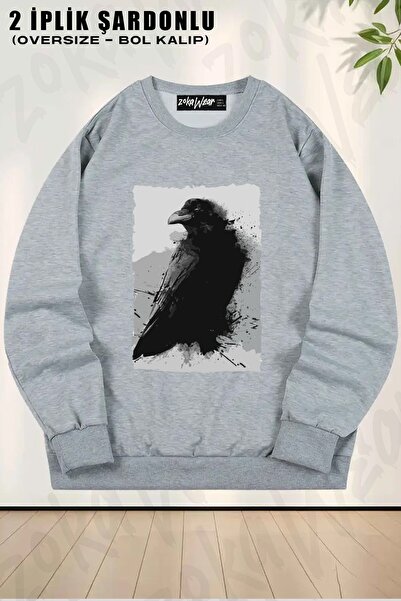 ZOKAWEAR Unisex Karga V2 Printed Oversized Crew Neck Sweatshirt