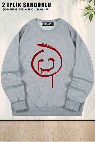 ZOKAWEAR Unisex Red John The Mentalist cu imprimeu supradimensionat guler rot...