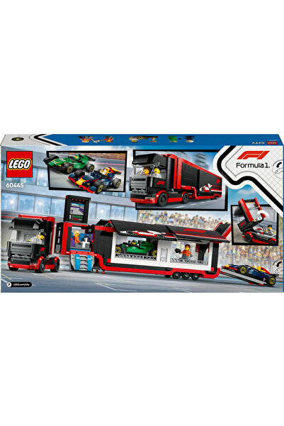 LEGO City Formula 1 - F1 Truck with RB20 and AMR24 Cars (60445), ages 8+, 1086 pieces