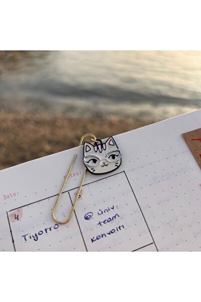 Pinkar Studio Gözlüklü Kedicik Kitap Ayracı